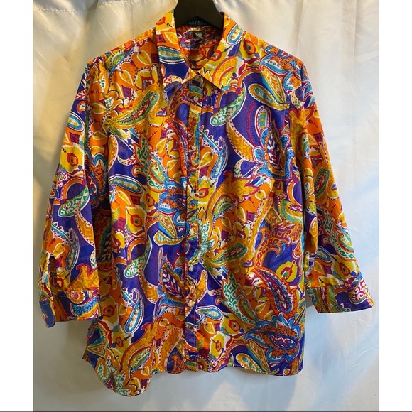 Lauren Ralph Lauren Tops - Lauren Ralph Lauren Paisley Button Down Shirt 2X
